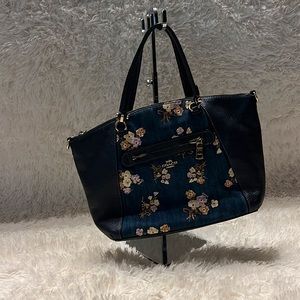 Rare Coach Prairie denim floral crossbody bag